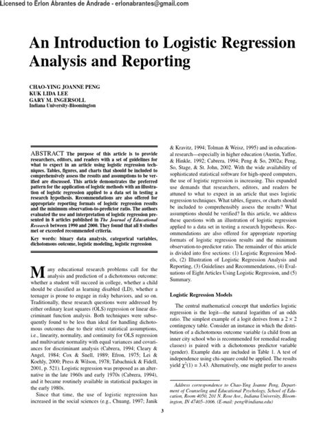 An Introduction to Logistic Regression for Categorical .